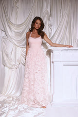 Magnetic Luxe Halter Maxi Dress Pink