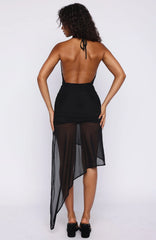 Dangerous Eyes Asymmetric Mini Dress Black
