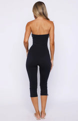Pocket Rocket Capri Jumpsuit Navy/Blue Stripe