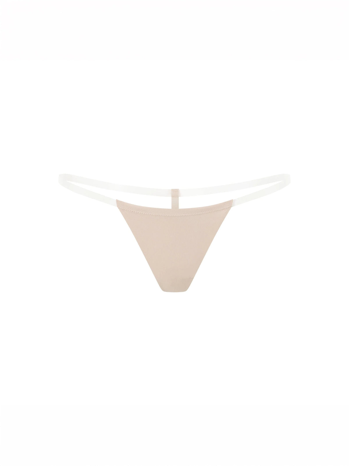 Seamless Clear Strap G-String Nude
