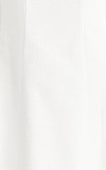 Walters Midi Dress - Square Neck Shirred Back Fit and Flare Panel Dress in White